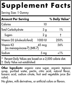 Nordic Naturals Vitamin D3+K2 Gummies